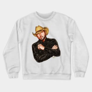 Jason Aldean - An illustration by Paul Cemmick Crewneck Sweatshirt